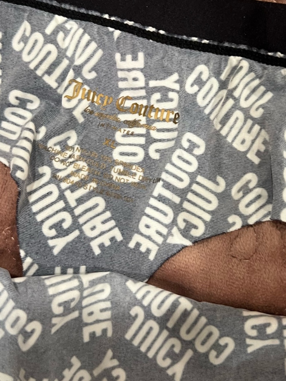 Juicy Couture Black & White Logo-Print Girls' Thong Bottoms - Picture 3 of 3